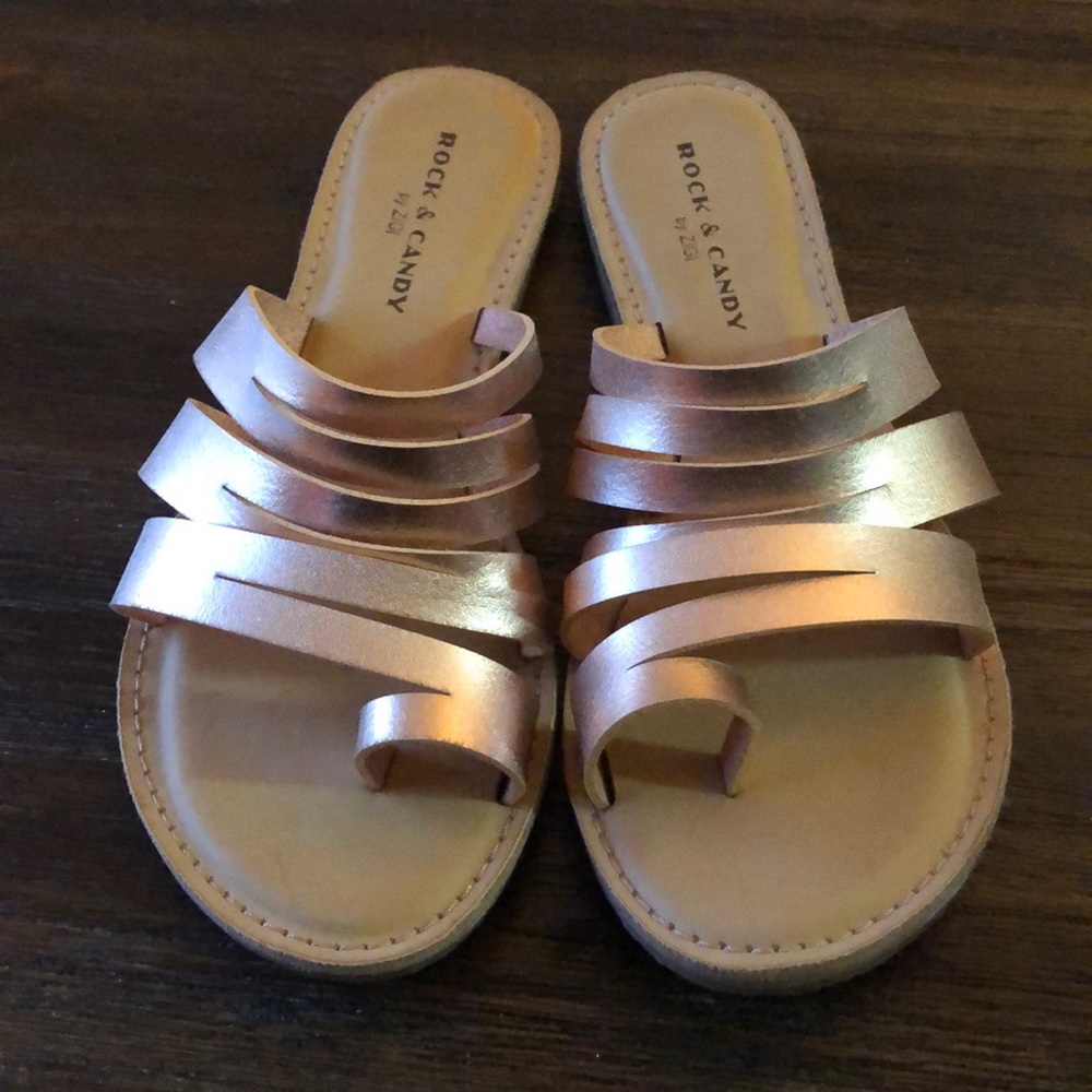 Rose Gold Strappy Sandals